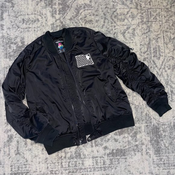 Pink Dolphin Jackets & Coats Mens Black Pink Dolphin Sheen Bomber